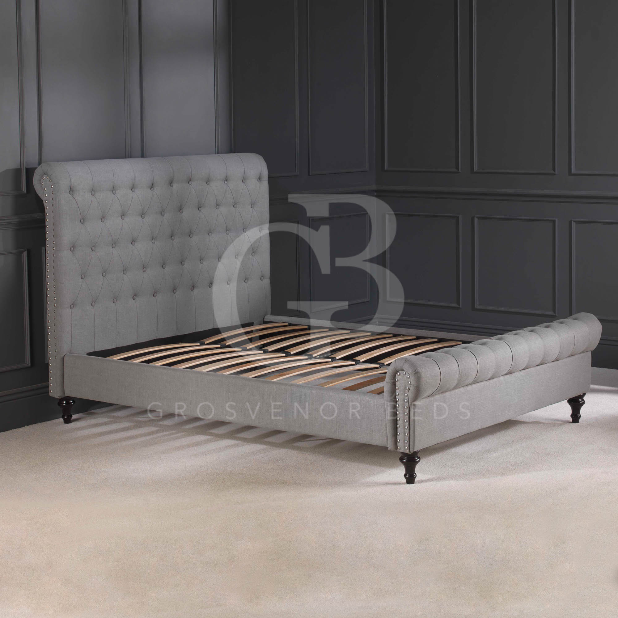 Premium Upholstered Linen Chesterfield Bed in Double King Super King EGO1220S eBay