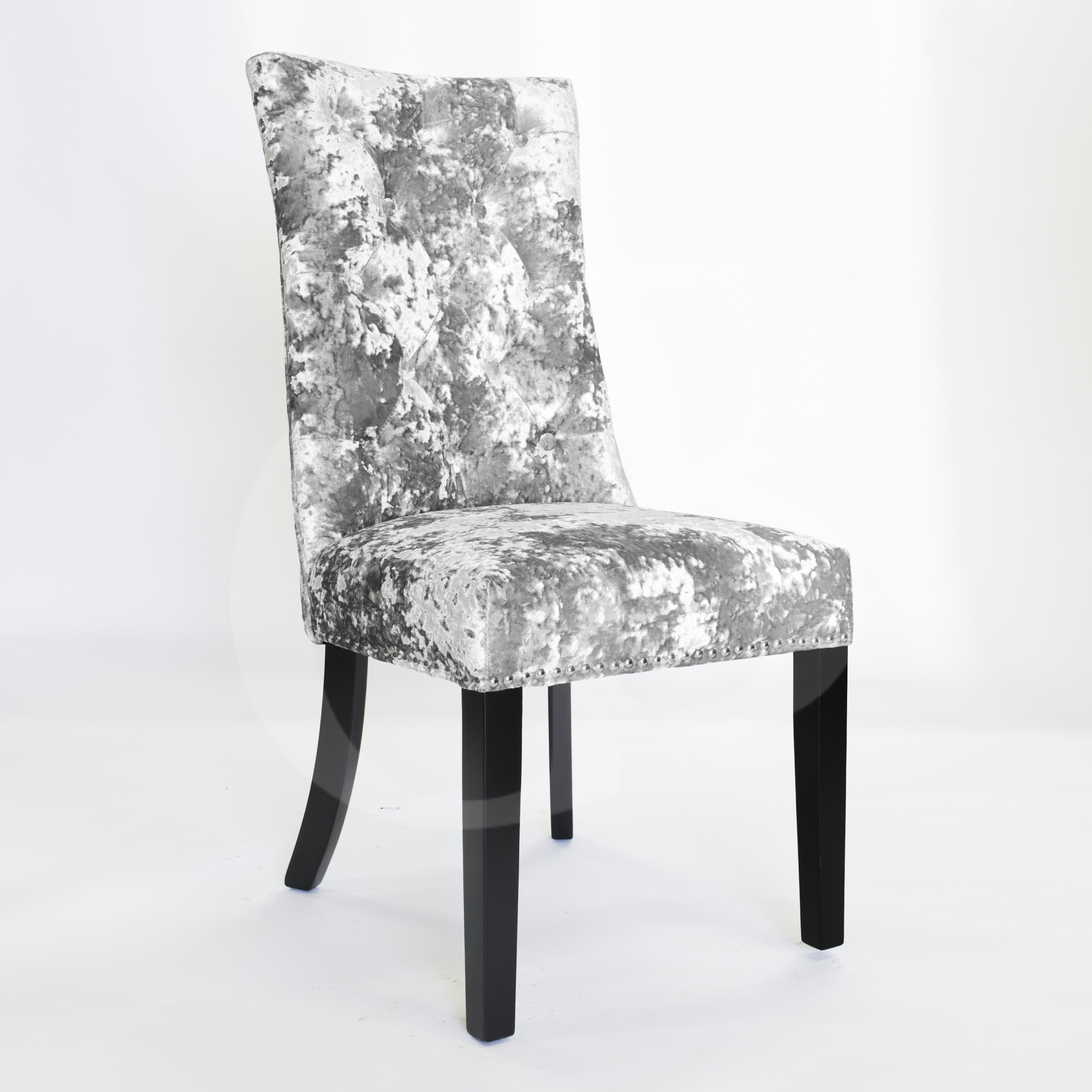 eGB81-GH New Premium Silver Crushed Velvet Siena Hoop Dining Chair | eBay