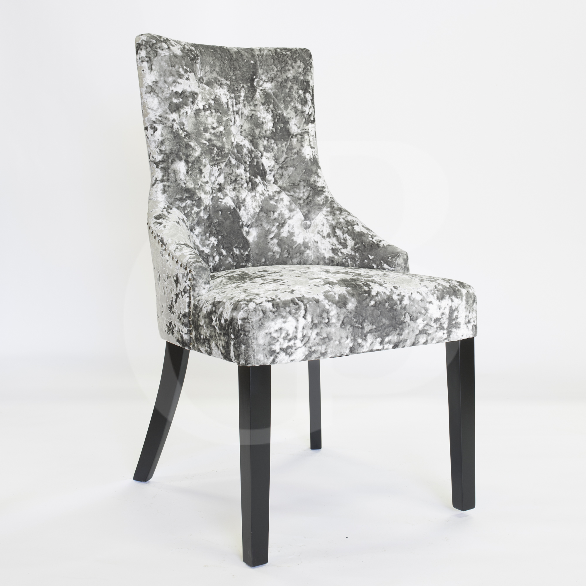 eGB80GH New Premium Silver Crushed Velvet Ascot Hoop Dining Chair